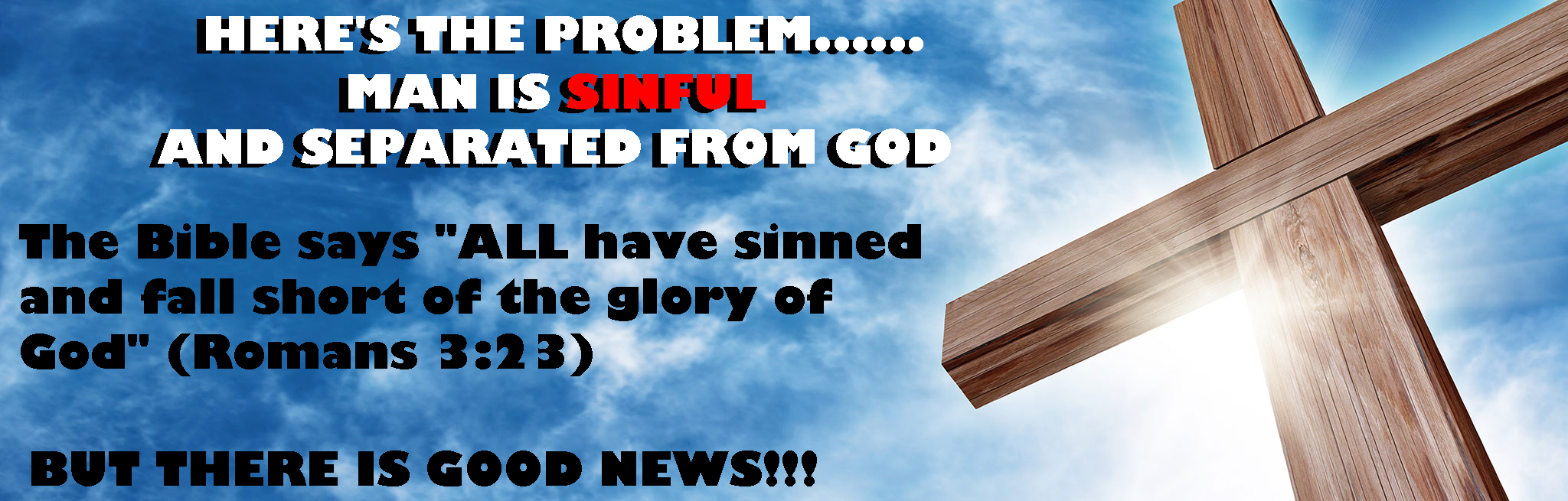 here's the problem: man is sinful and separated from God